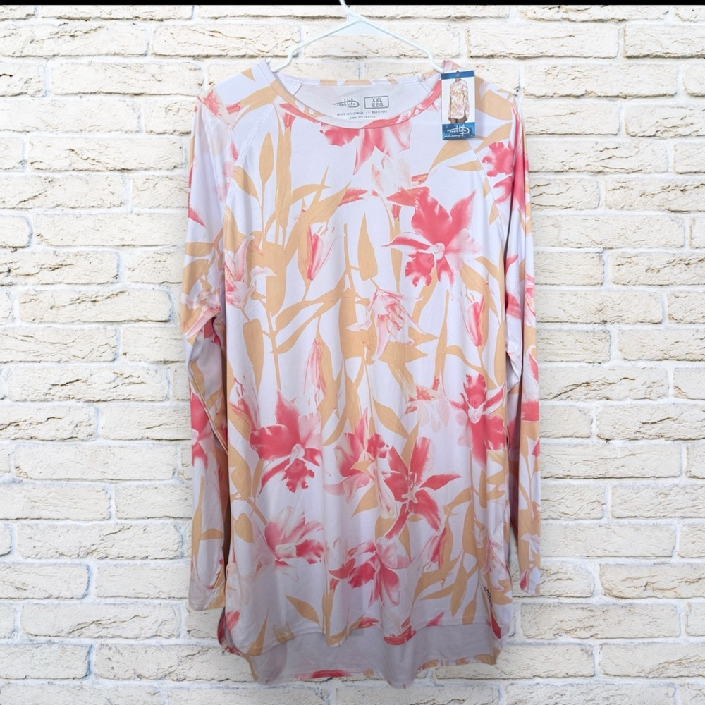 NWT Reel Life Jax Long Sleeve UV Swim Cover Up Size XXL
